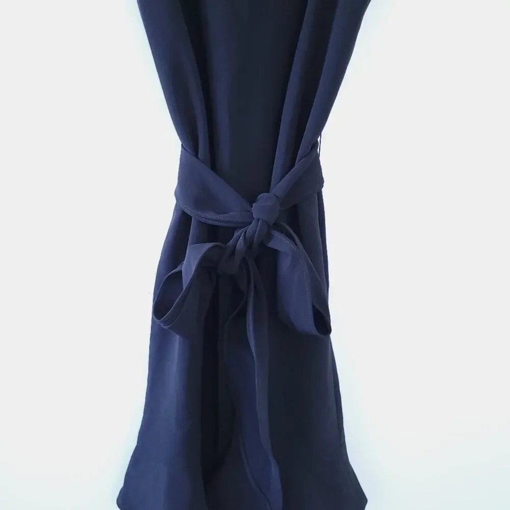 NEW Loft Dress Black Size 0P Short Sleeve, Ruffle, Front Tie Career Casual Dress - Picture 5 of 6